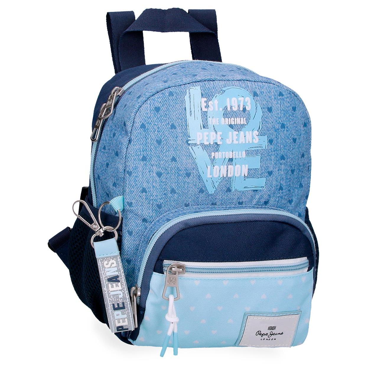 Mochila escolar Pepe Jeans Noni denim 23cm Azul claro
