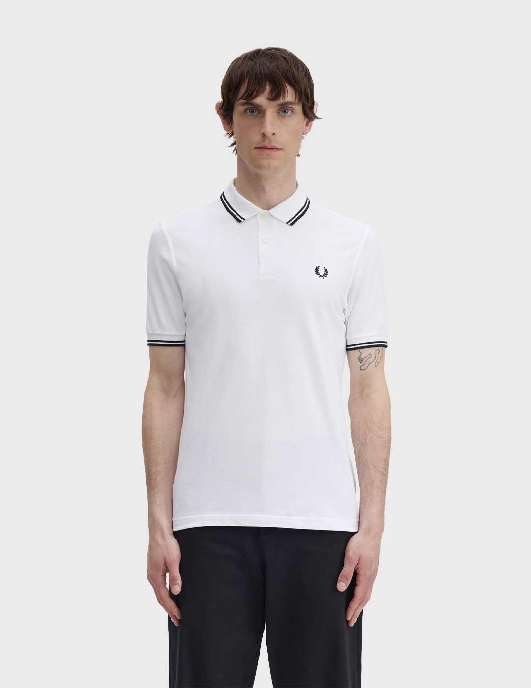 Fred Perry Twin Tipped polo blanco para hombre
