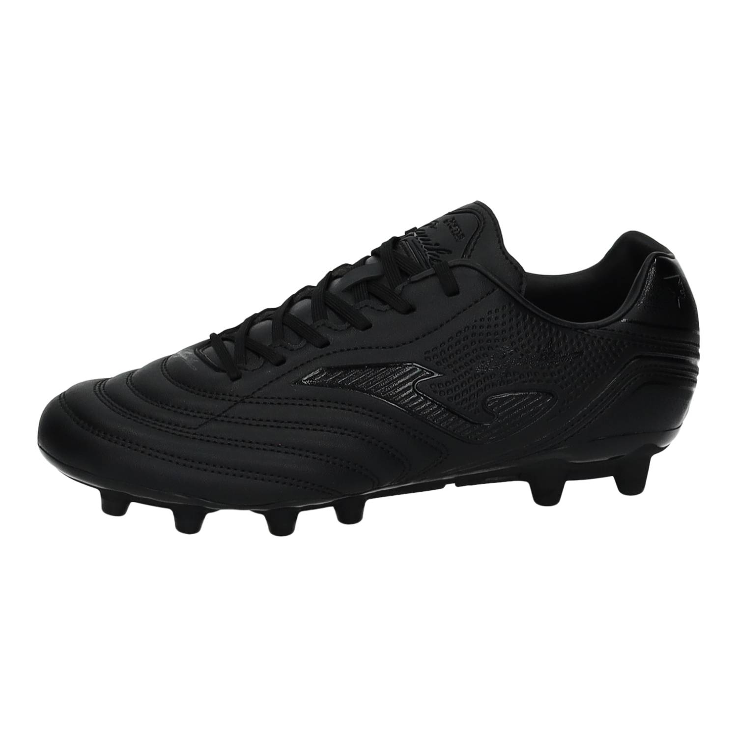 Zapatillas marca JOMA para hombre en color negro. Tacos para Césped Natural Firme, Upper Sintético Ligero, EXO COUNTER, Estabilidad y Tracción