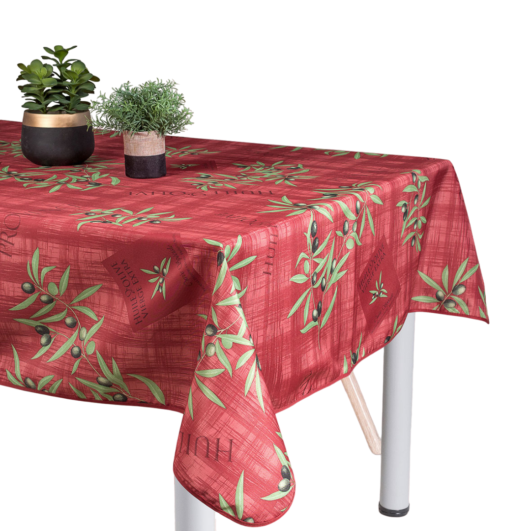 Mantel ARTEMANTEL OLIVAS BEIGE, para Mesa Rectangular o Redonda, 1m60 y 1m80 de Diámetro