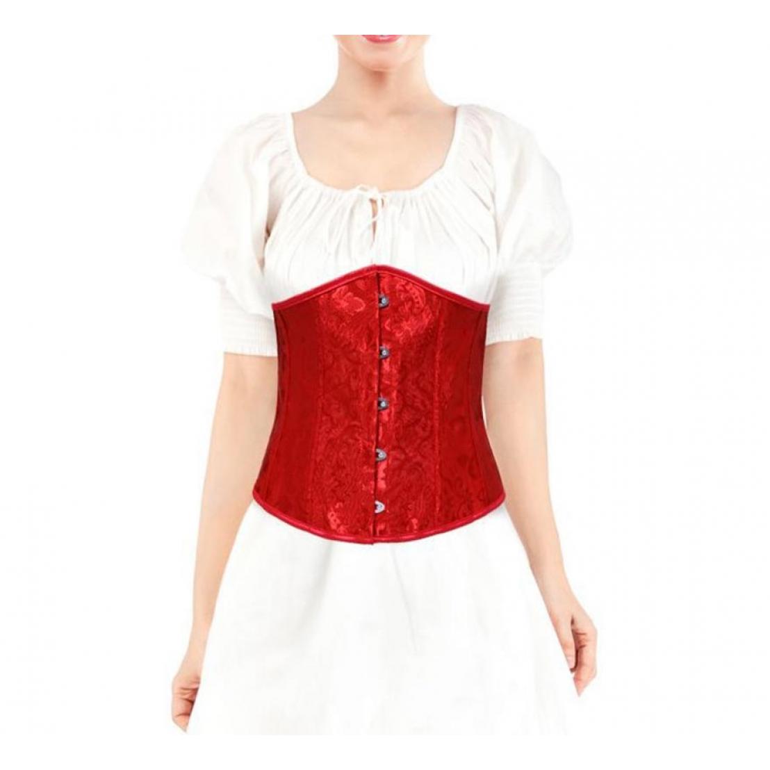 Partilandia Corset Jacquard Rojo para mujer