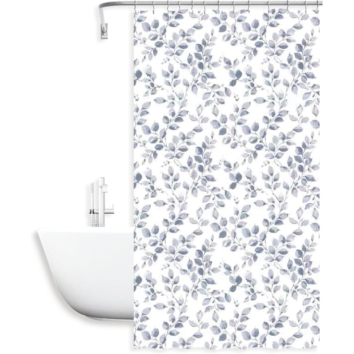 C.A | Cortina de Baño Impermeable | 180x180 cm | 100% Poliéster | Antimoho, Secado Rápido | Incluye 12 Ganchos