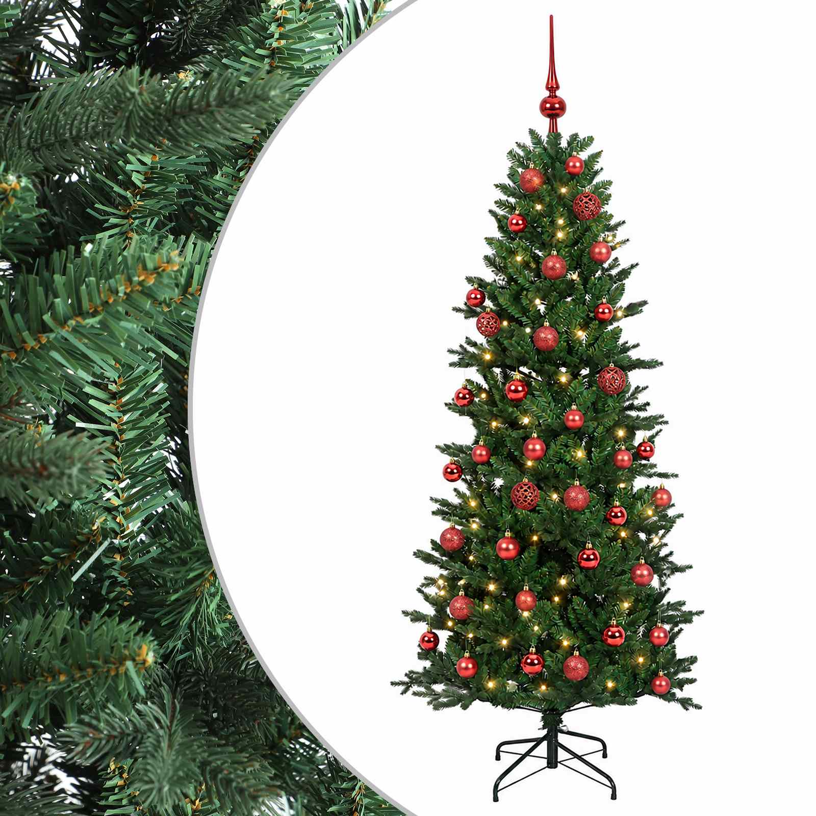 vidaXL Árbol de Navidad artificial con bolas 120 cm 150 LED