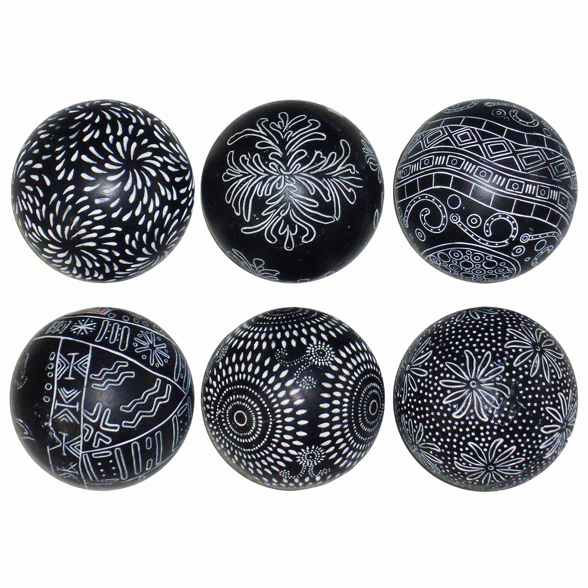 Set de 6 Bolas Decorativas de Resina para Centro de Mesa