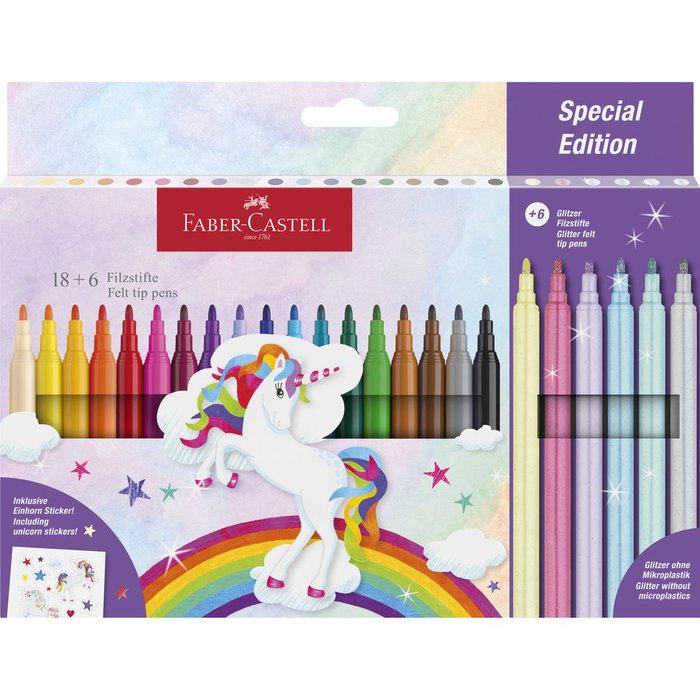 FABER ROTULADOR FABER CASTELL UNICORNIO 24 COLORES SURTIDOS UNICORNIO