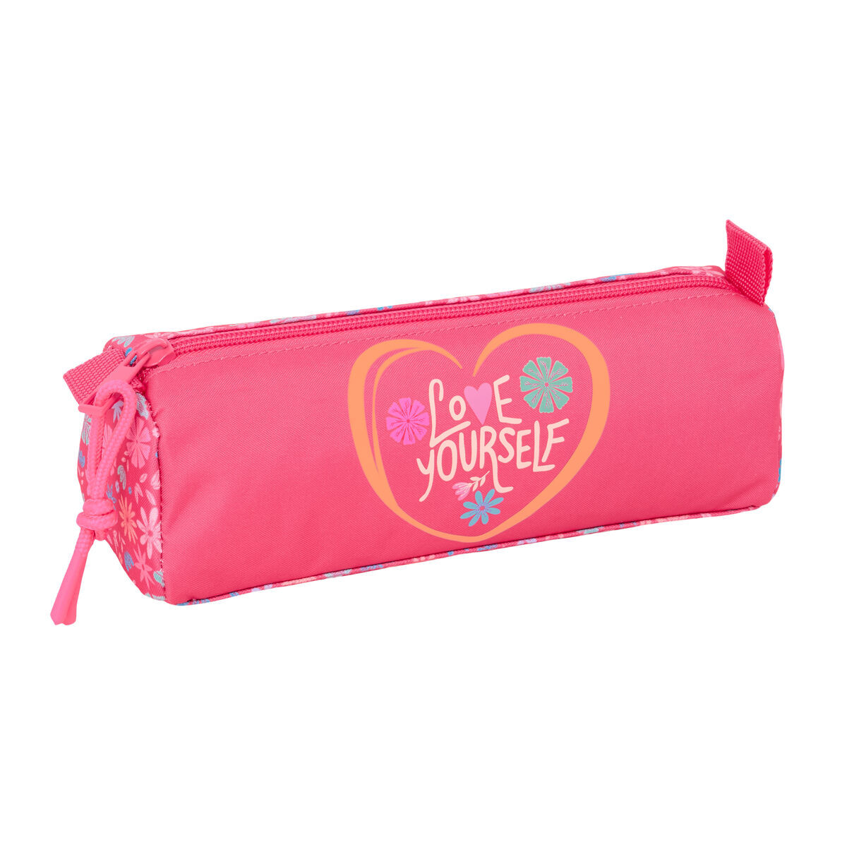 Safta - Estuche escolar Portatodo Feeling multicolor de poliéster 300D con cremallera, 21 x 8 x 7 cm para material escolar y organizador de útiles