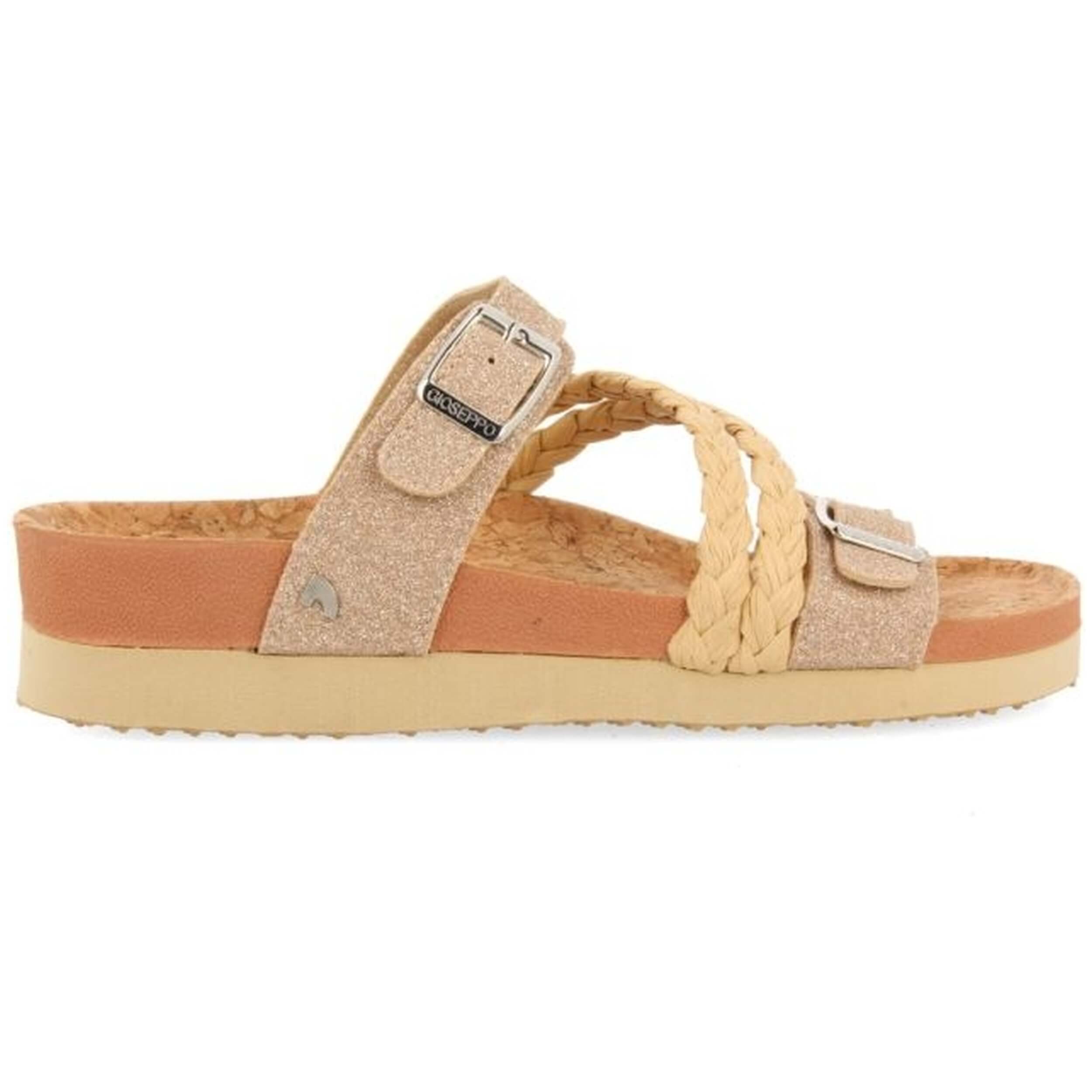 Chanclas marca Gioseppo modelo 71930 para mujer en color metalizado