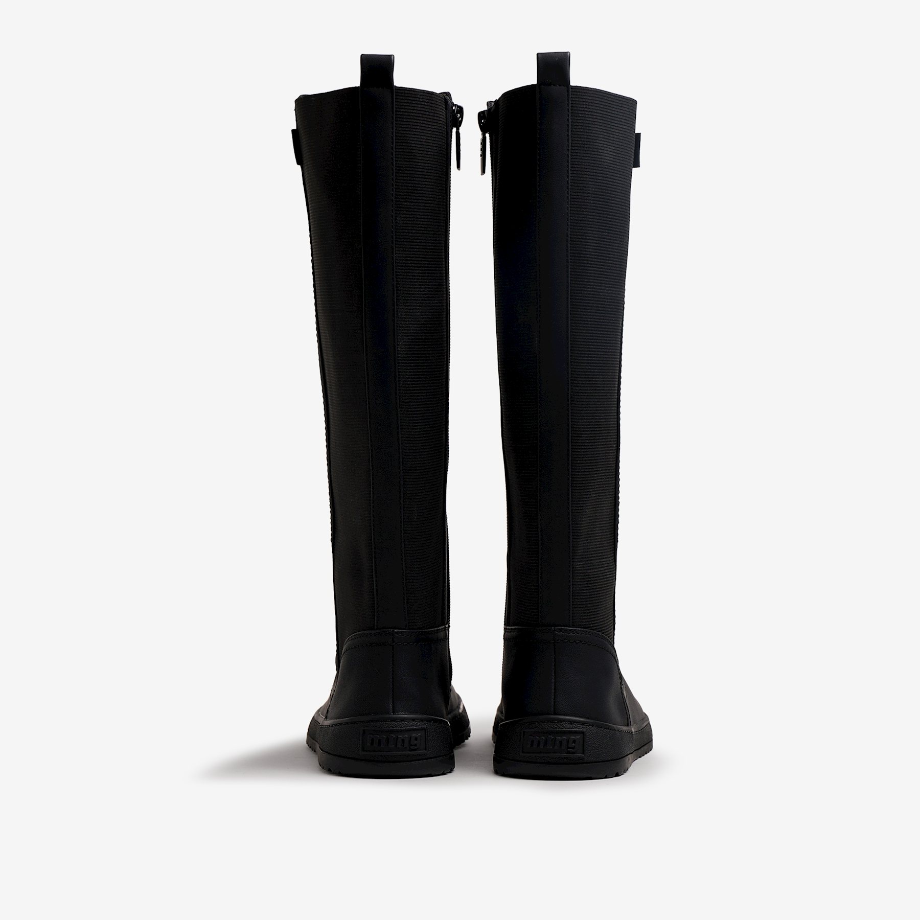 Mustang-MTNG botas planas barefoot mujer free alask negro con cierre cremallera y tipo de puntera redonda