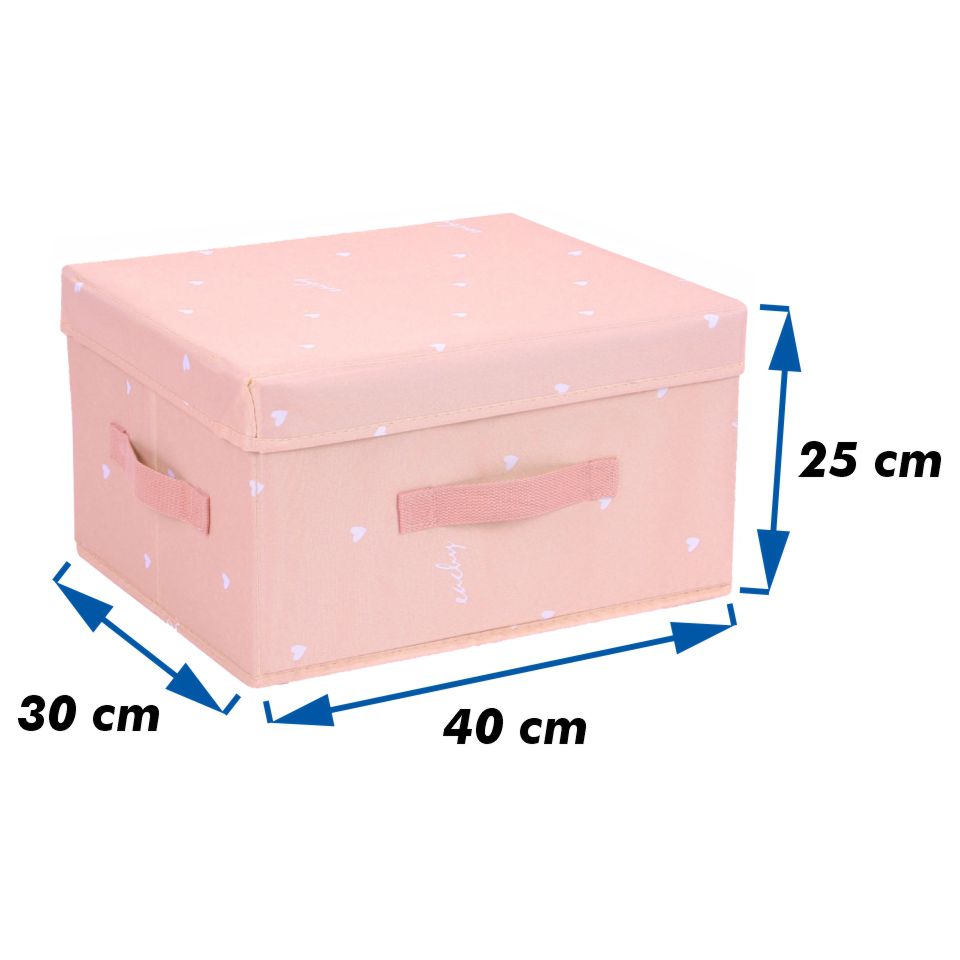 Caja de almacenamiento PlusCalidad - Cierre de tapa - Rosa