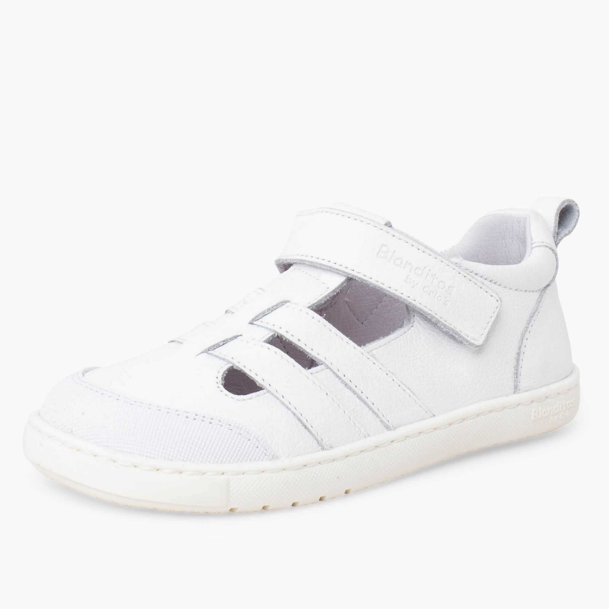 Sandalias deportivas Blanditos Milos Blanco piel niños. Respetuosas con el desarrollo natural del pie