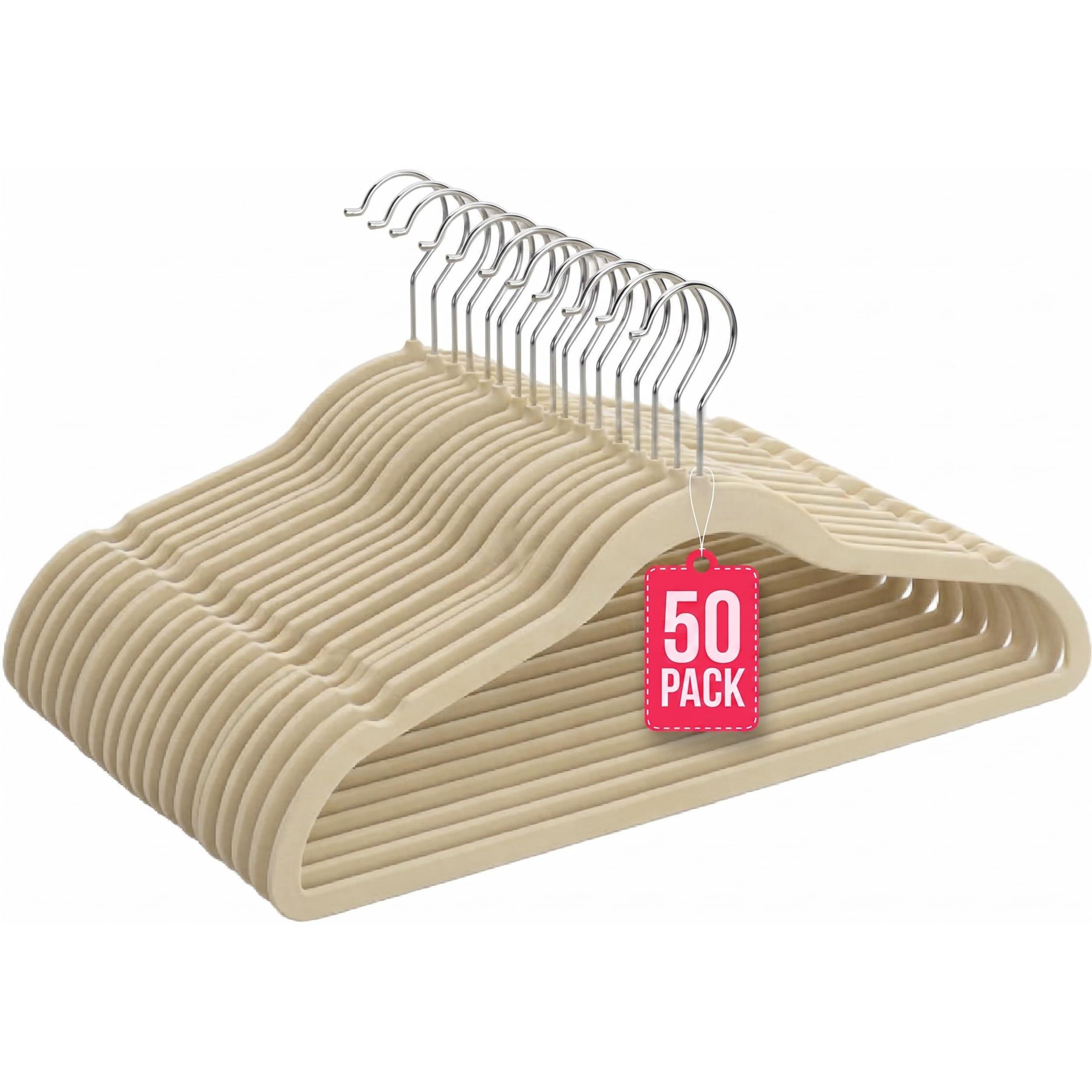 COM-FORT HOUSE Perchas de Terciopelo Antideslizantes Varios colores y tamaños – Ultrafinas Ahorra Espacio – Gancho Giratorio 360° – Perchas para Ropa, Trajes, Vestidos y Camisas