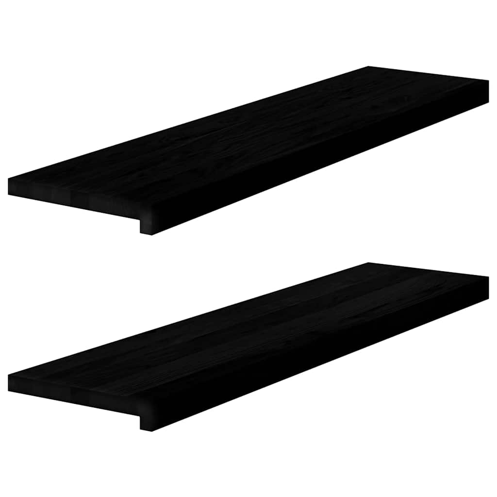 vidaXL Alféizares de ventana 2 uds madera maciza roble marrón oscuro