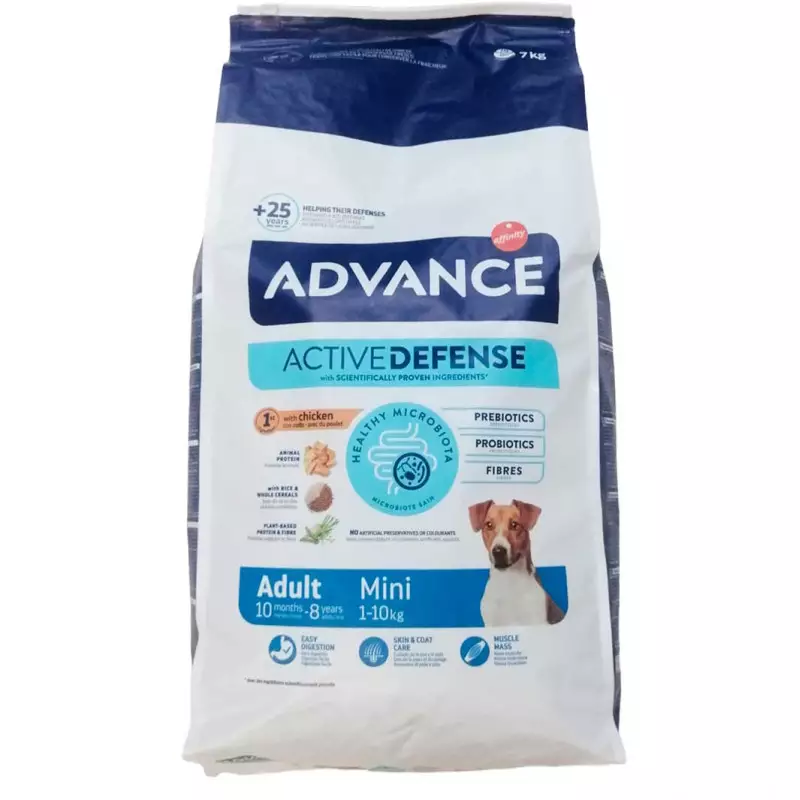 Advance – Pienso para perros adultos minis Advance Active Defense pollo y arroz.