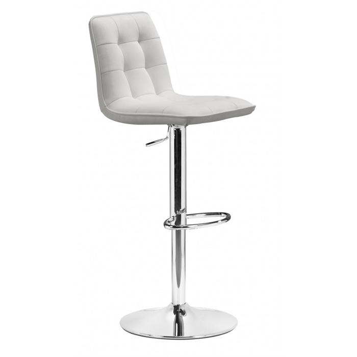 Taburete DESIREE NEW (M), cromado, similpiel color a elegir (blanco o negro)