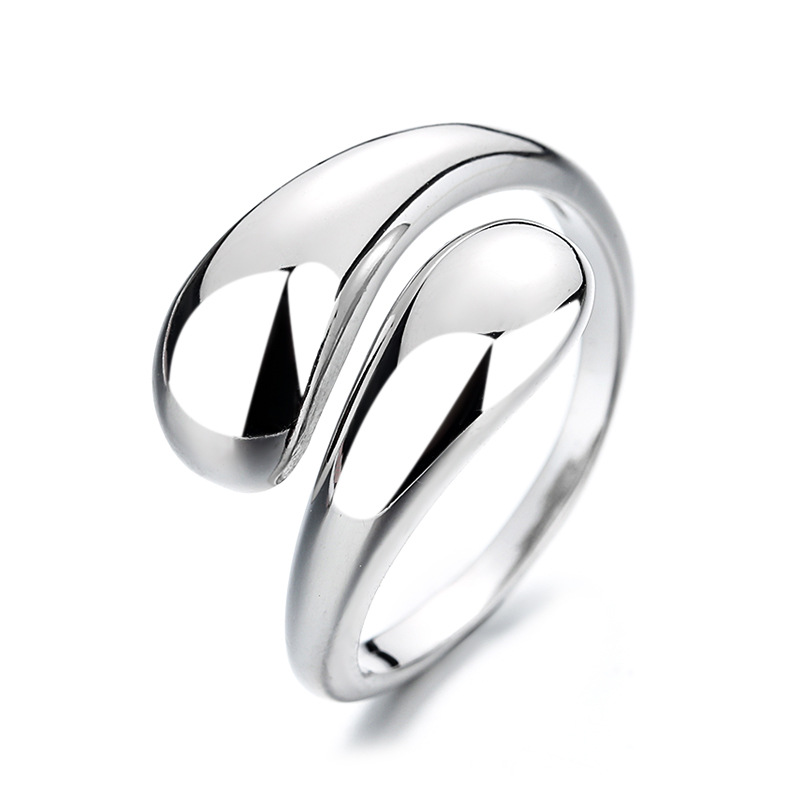TK Anillosparamujer Anillos de plata de ley 925 para mujer, anillos lisos para mujer, anillos de dedo ajustable