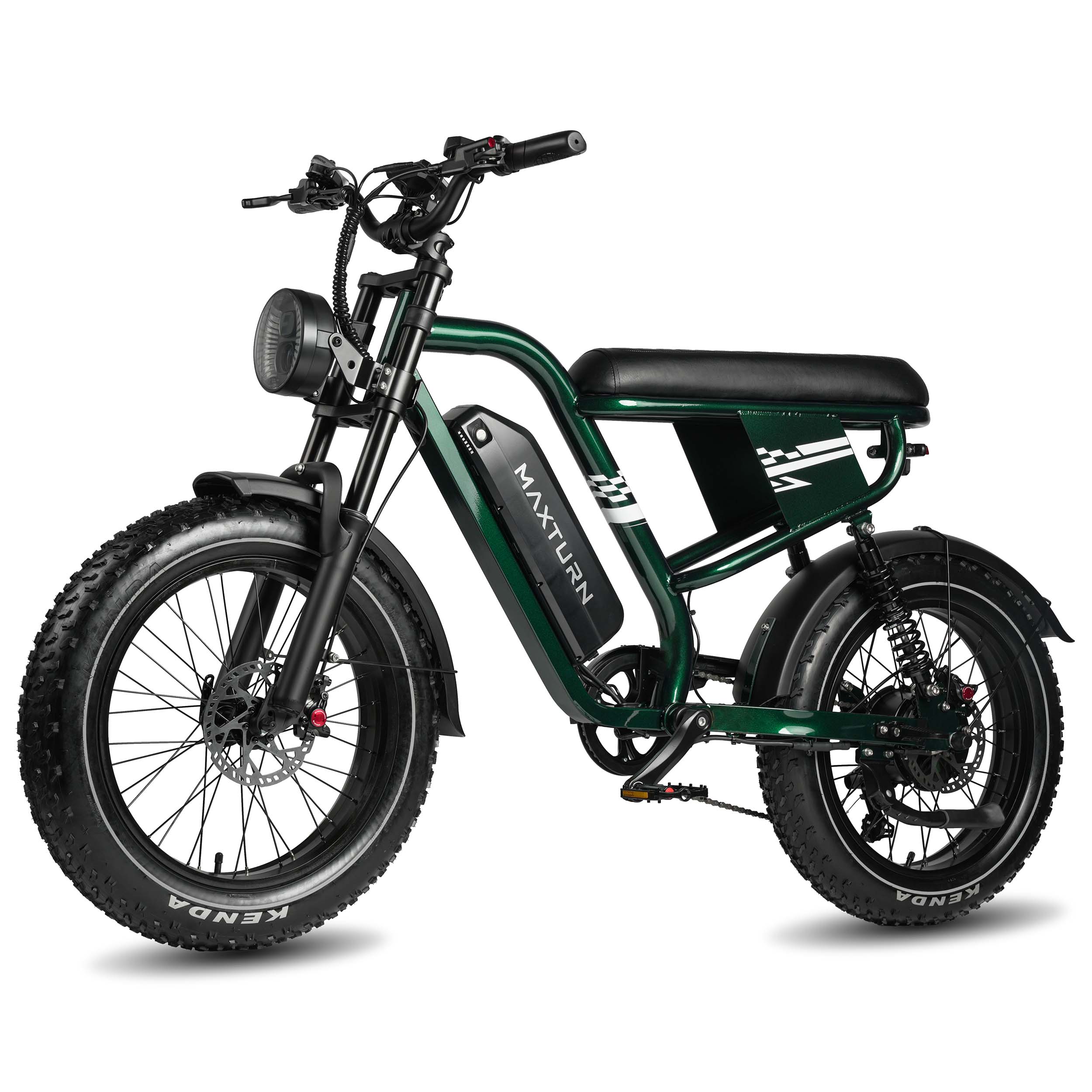 Electric Bike - Maxturn MX10 - 500 W motor - 48V 13.5Ah battery - Range: 80–100 km - 20" wheels - Delivers unmatched traction, comfort, and range on any terrain. - Green