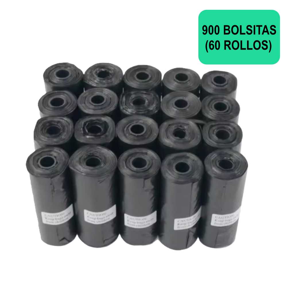 Bolsas para Excremento de Mascotas Antifugas 900 bolsitas– Higiénicas y Resistentes