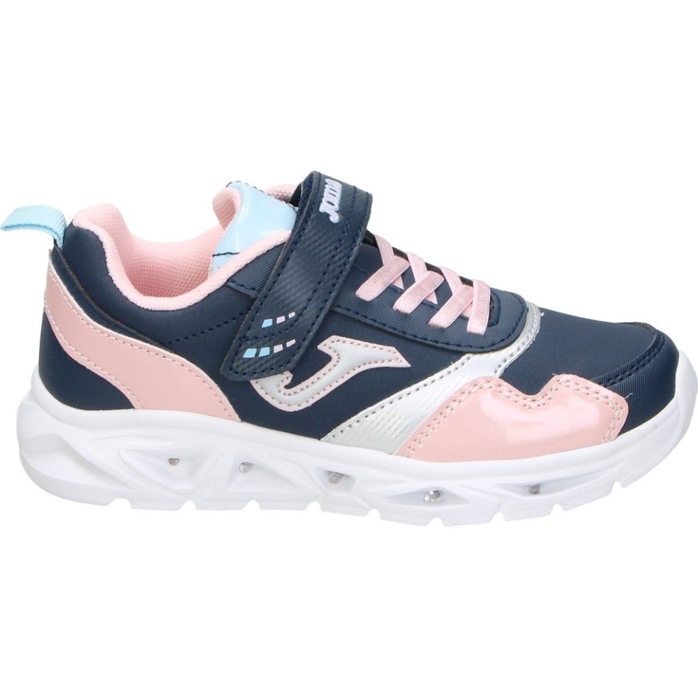 JOMA | Zapatillas con Luces Joma Star JR para Niña – Deportiva en Color Rosa con Detalles en Azul Marino – Sneakers con Cordones y Adhesivo – Con Luz – Máximo Ajuste – Cómodas – Modelo JSTARW2503V