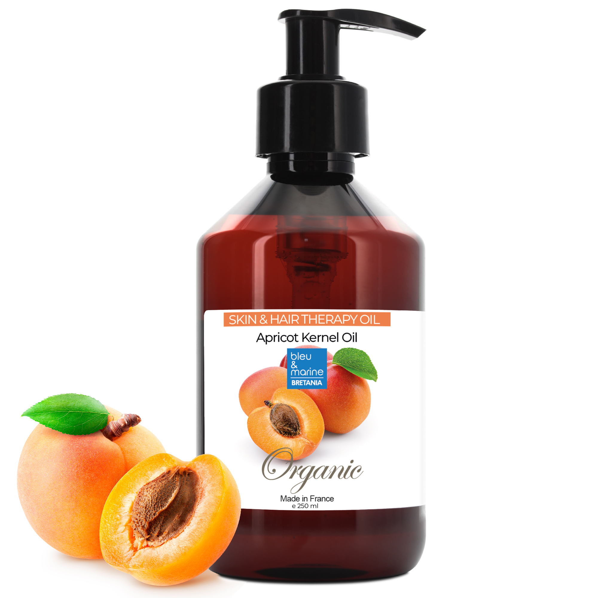 Aceite de Nuez de Albaricoque Orgánico BIO Hidratante Antiedad Cuerpo y Cara Rellenador de Arrugas - bleu & marine Bretania