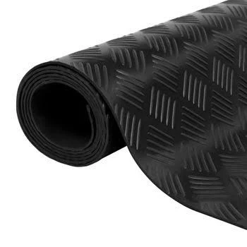Suelo de Goma Antideslizante | Pavimento de Caucho para Interiores y Exteriores | Alfombra Negra Antideslizante Moto | Esterilla Caucho | Suelo de Goma PVC Negro