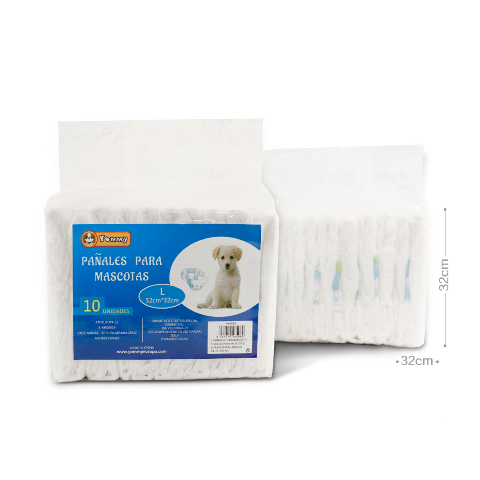 Pack de 10 Pañales para mascotas, Pañal Sanitarios para Mascotas, Bragas Higiénicas Suaves absorbentes, braguitas de varios tamaños