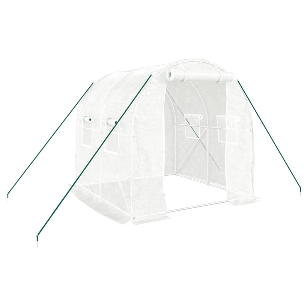 vidaXL Invernadero con estructura de acero 4 m² 2x2x2 m Color Blanco,  Verde, y mas