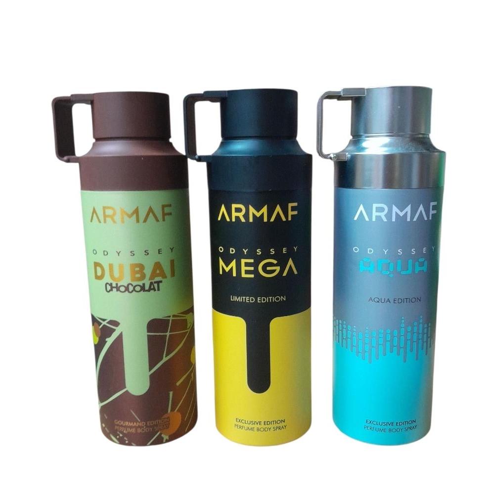 Pack 3 Uniades - Desodorantes para Mujer Armaf Odyssey - Dubai Chocolat , Mega , Aqua 200 Ml - Armaf Set 3 Uni