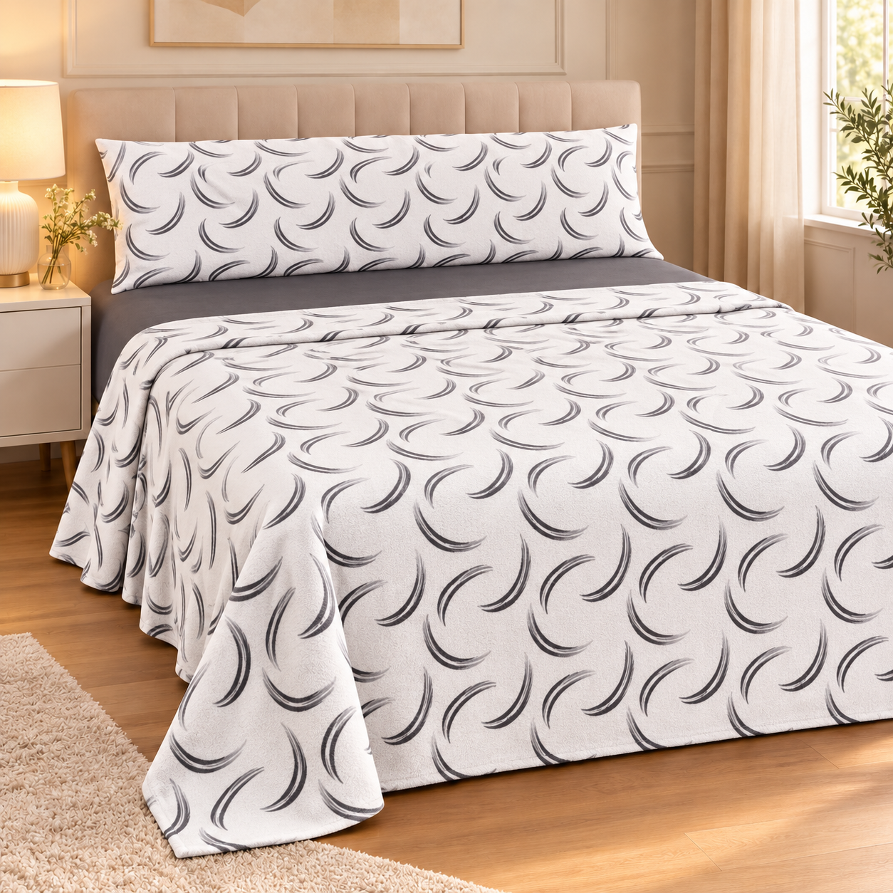 Juego de Sábanas Coralina de 3 Piezas, Suaves y Cálidas para Invierno, Sábana Encimera Estampada, Bajera Ajustable Lisa y Funda de Almohada Larga, 100% Poliéster.