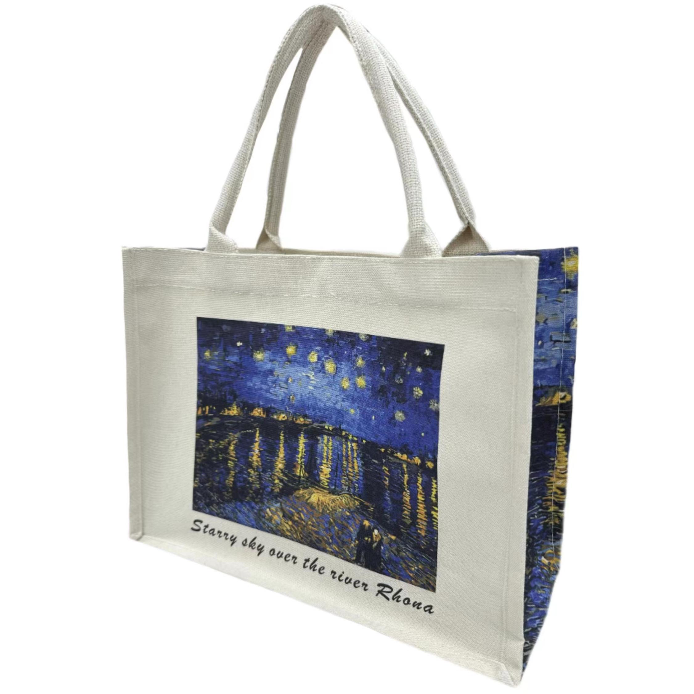 MEJORADA Bolsas de mano estilo Tote Bag para mujer,Material de lona duradero con Patrón impreso estilo pintura al óleo,con cierre de Botones magnéticos,Informal, práctico, gran capacidad,tamaño 38cm×30cm×15cm