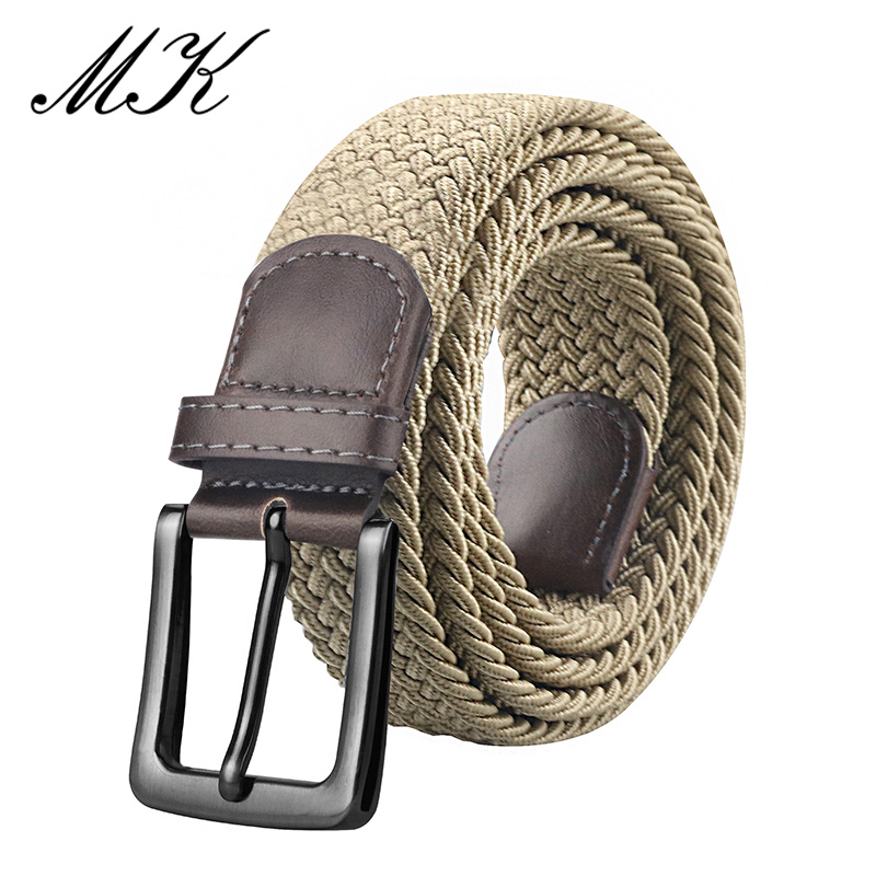 Cinturón De Lona Para Hombre Con Hebilla De Metal Moda Cinta Táctica Militar Elástico Para Pantalones Y Jeans