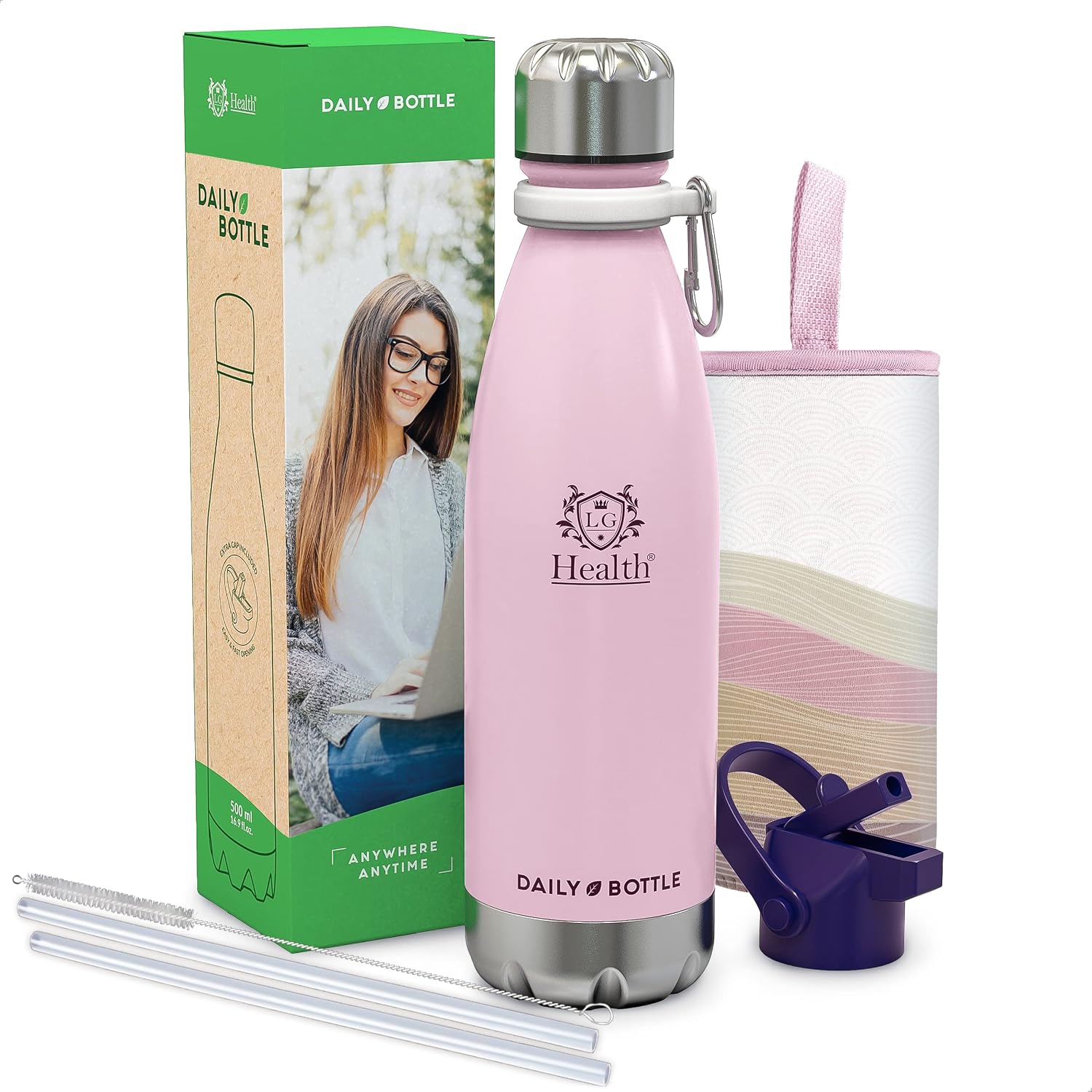 LG Luxury & Grace Botella de Agua Acero Inoxidable Daily  - 500 ml