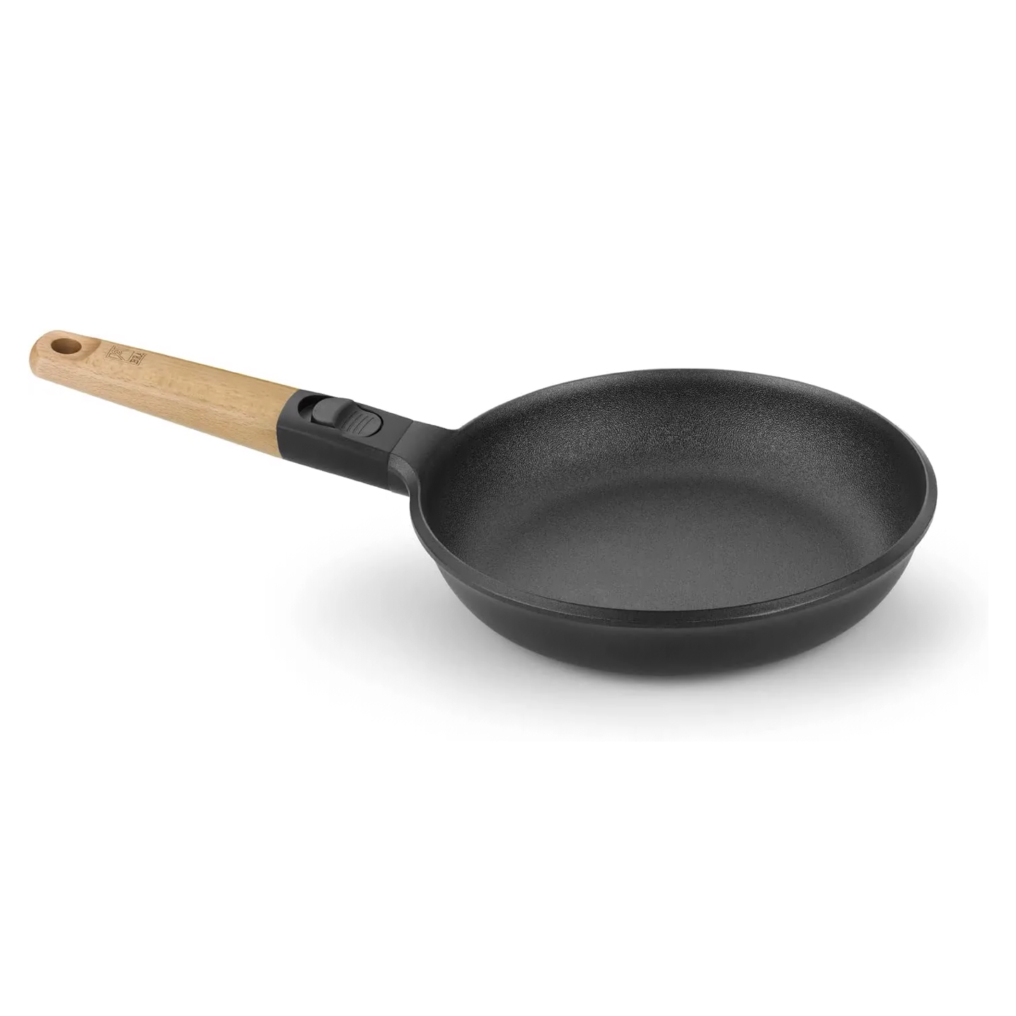 Bra - Sartén Market, De 18 a 28 cm, Ultra Resistente, Antiadherente Teflón, Mango Desmontable Madera de Haya, Apta Inducción