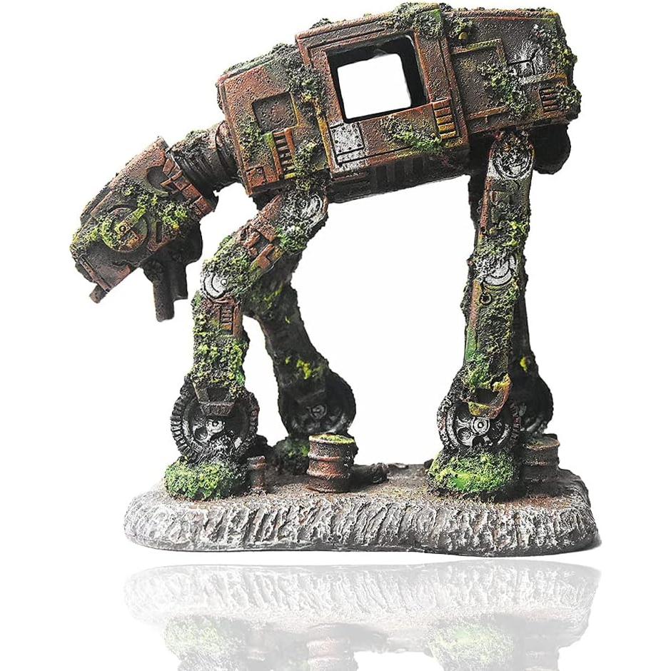 WEIWUXIAN Resin Aquarium Ornament, Acuario Adornos de Resina, Decoración Acuario, Pecera Decoración de Fish Tank Resina Robot Betta Fish Hide Cave Ornamento