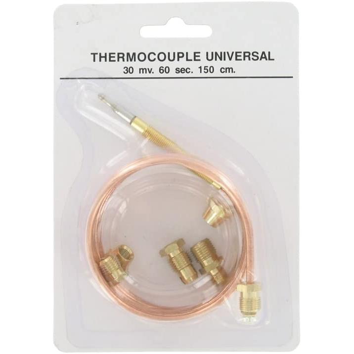 Conjunto Termopar Gas Universal 1500mm (5 Accesorios), Kit termopar gas universal 1500 mm con accesorios