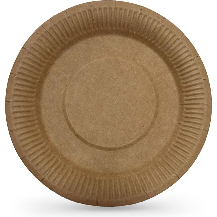 Algon - Set de Platos 3 Unidades de Cartón Desechable Natural 28cm - Resistentes y Prácticos - Solución Ecológica para Eventos