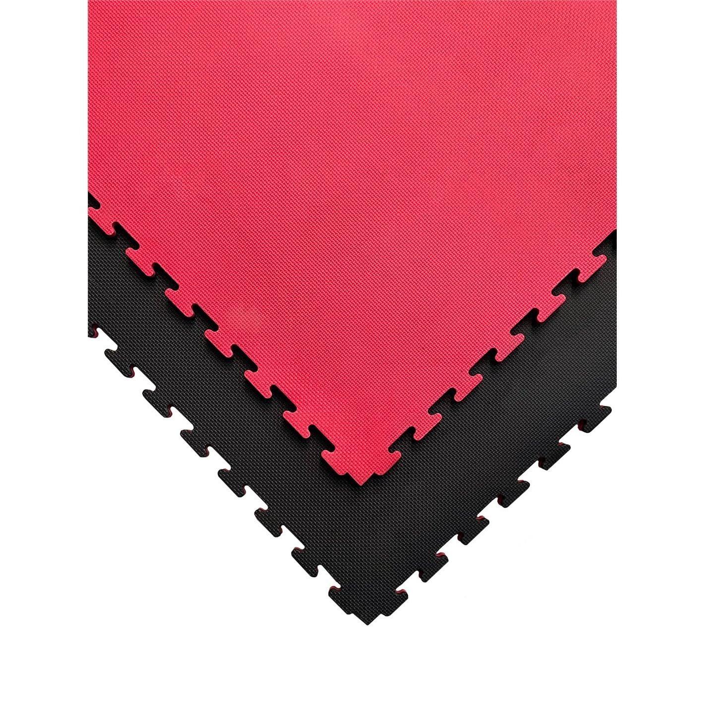 JARDIN202 - Tatami Puzzle | Lote x10 loseta - Rojo/Negro | Esterilla Reversible Antideslizante | Artes Marciales, Judo