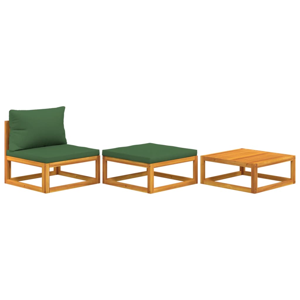 Vidaxl Set de Muebles para Jardín 3 Piezas con Cojines Madera Acacia Taupé