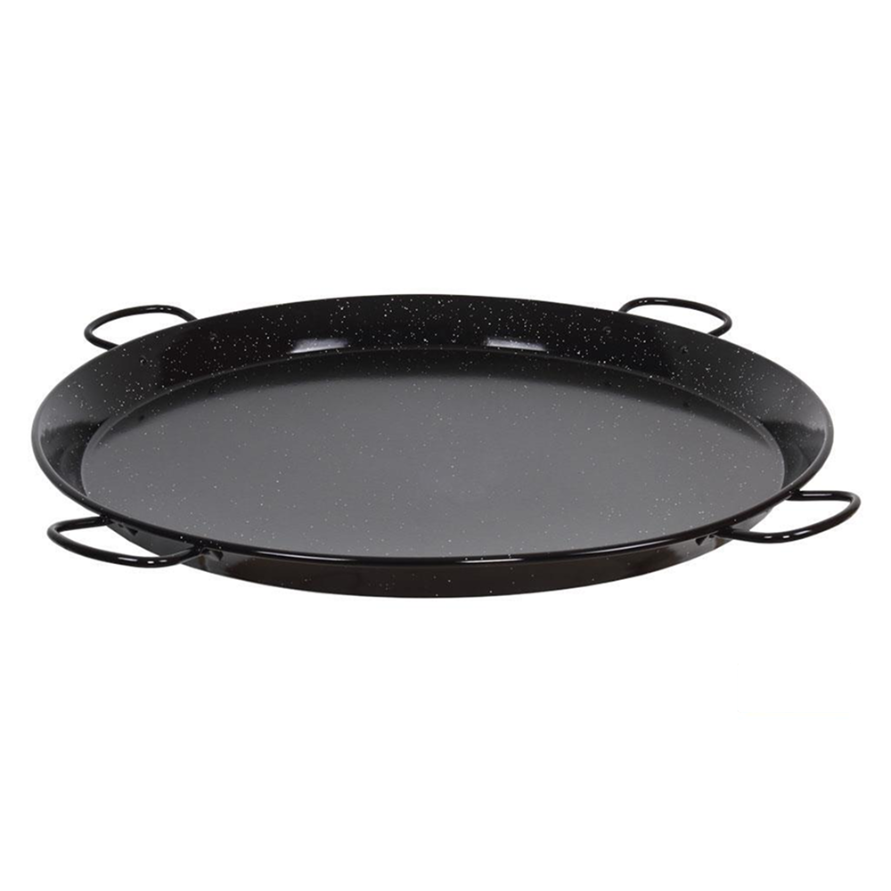 Paellera De Acero Esmaltado Con 4 Asas | Formato Tradicional | Gran Tamaño 80-115 Cm | Para 40 A 120 Personas