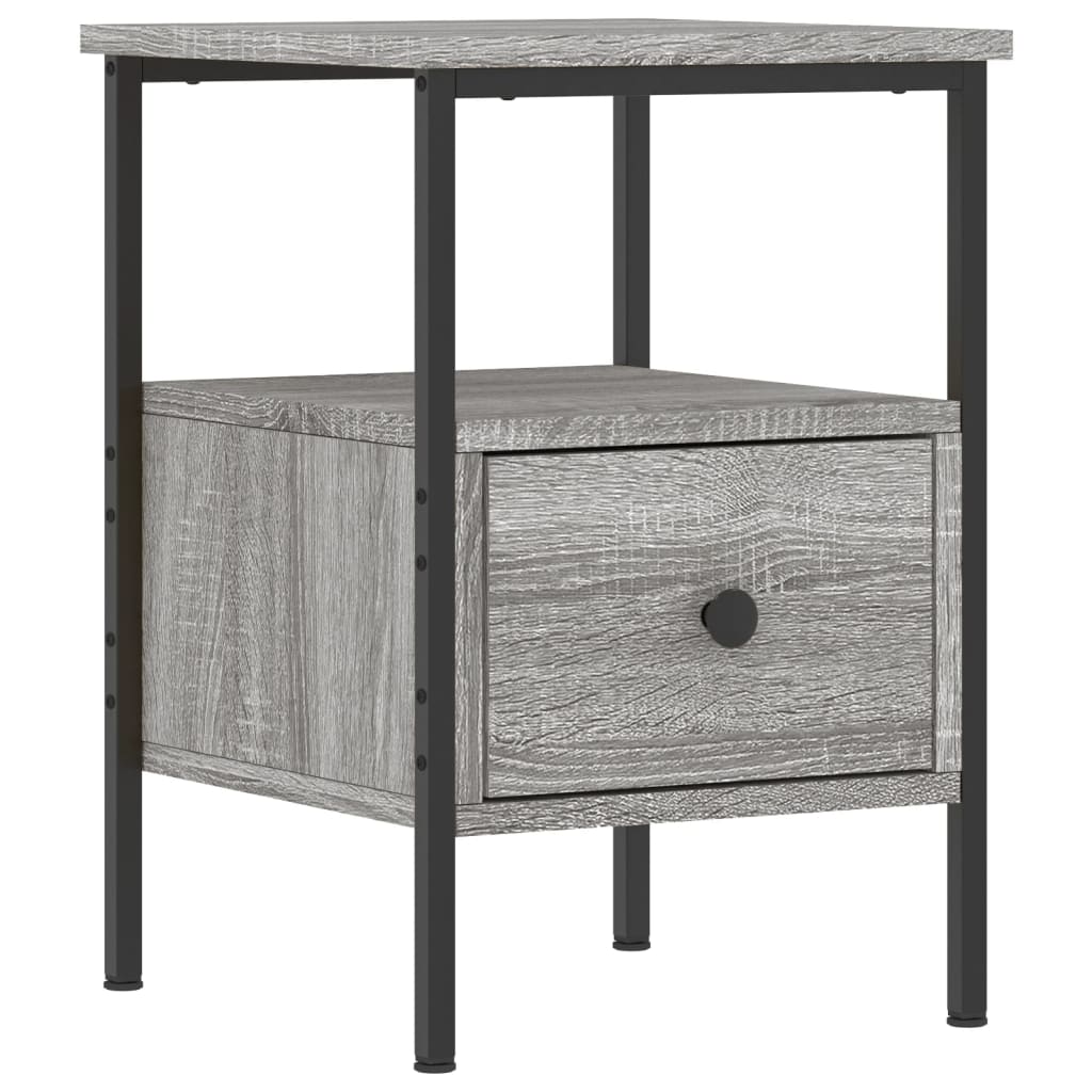 Vidaxl Mesita de Noche de Madera de Ingeniería 34x36x50 Cm Negro