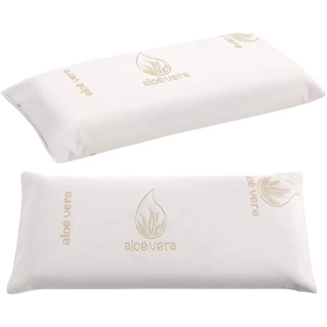 Almohada Viscoelastica Antiácaros y Antibacterias,Tejido Aloe Vera PREMIUM, con núcleo Viscoelástico, Indeformable, Hipoalergénico, Termorregulado, Adaptabilidad al Cuello. Envío desde España.