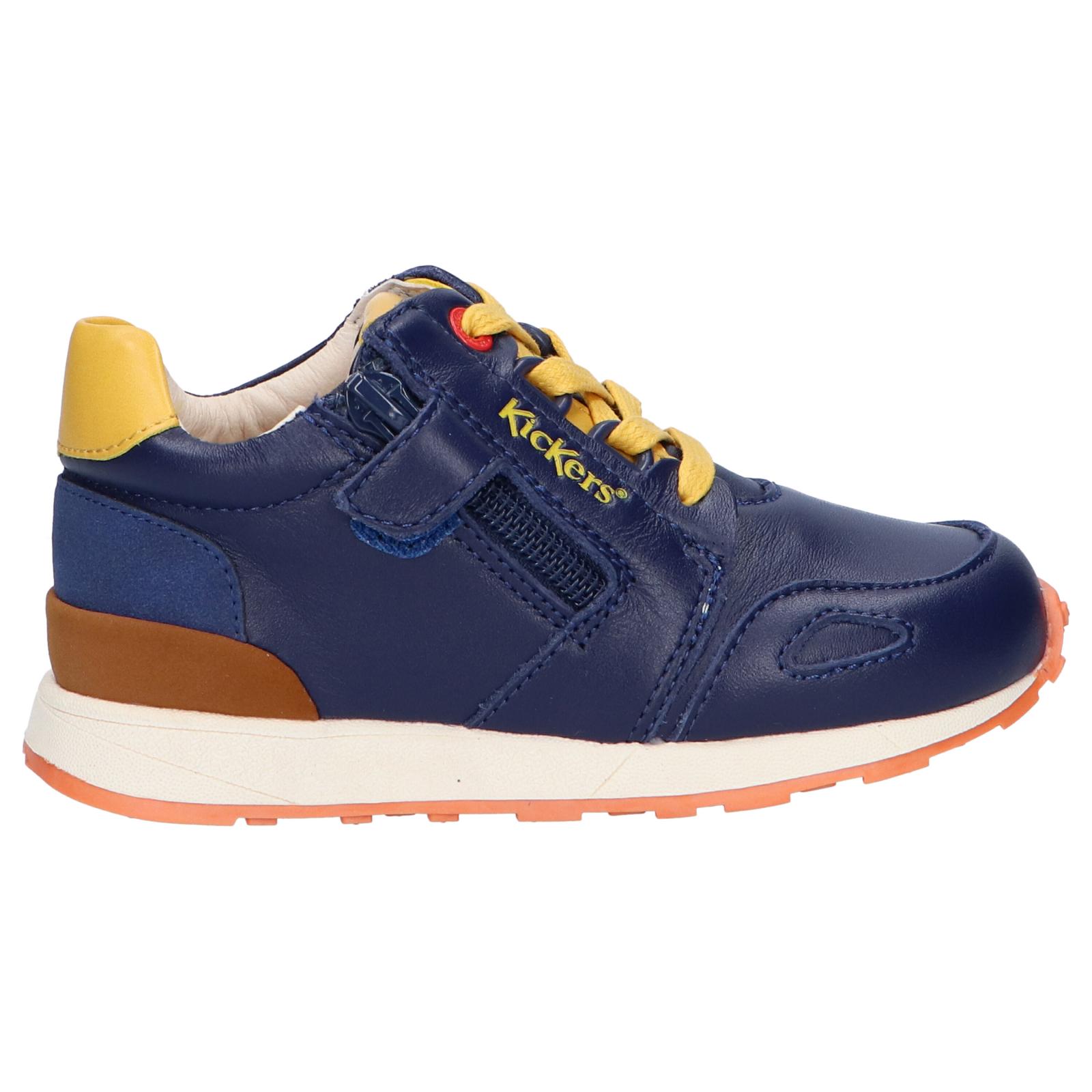 Kickers girls and boys sneakers 829781   Denver mid 102 marine jaune