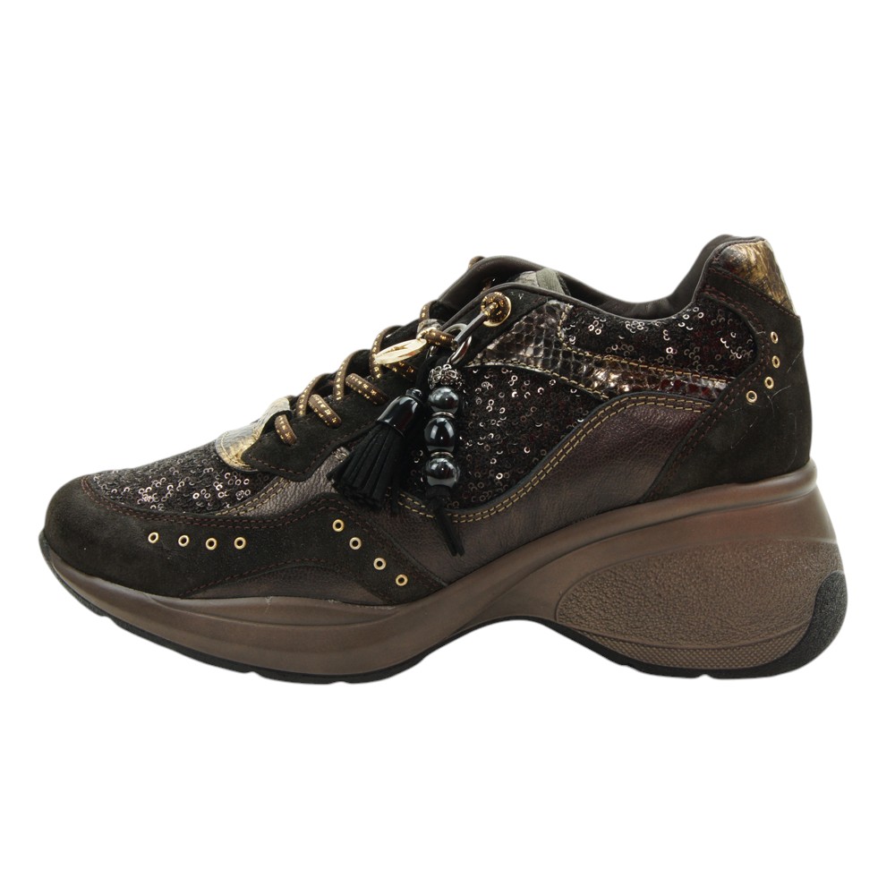 Cetti mod. 1414 zapato casual para mujer en serraje, cordón elástico