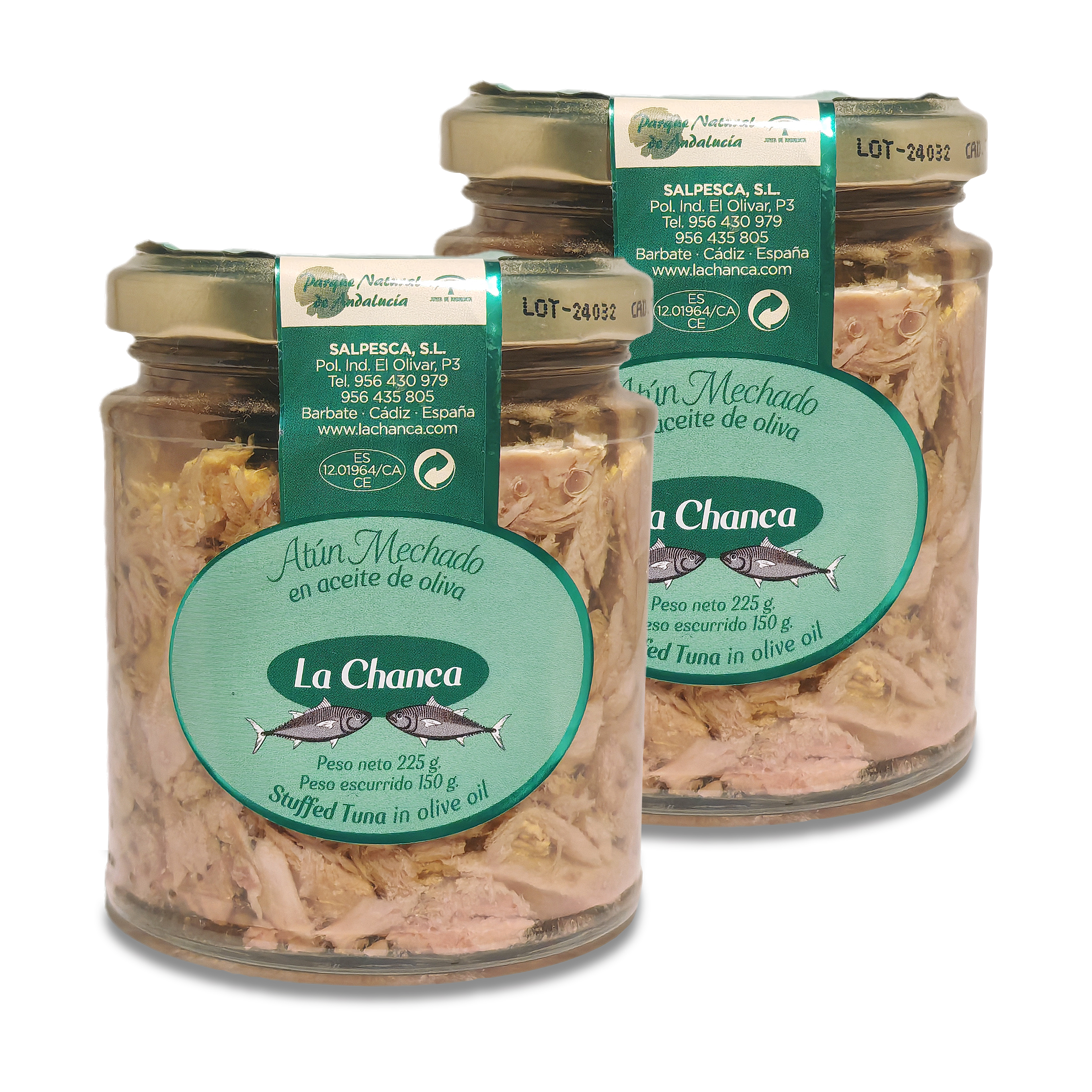 Atún mechado en aceite de oliva de La Chanca (Pack de 2 unidades de 225gr)