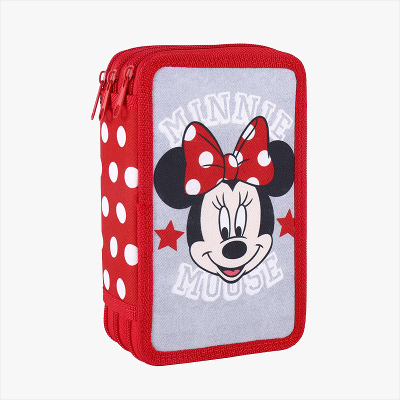 Disney Minnie Mouse Cerdá Plumier Triple Rojo Lunares