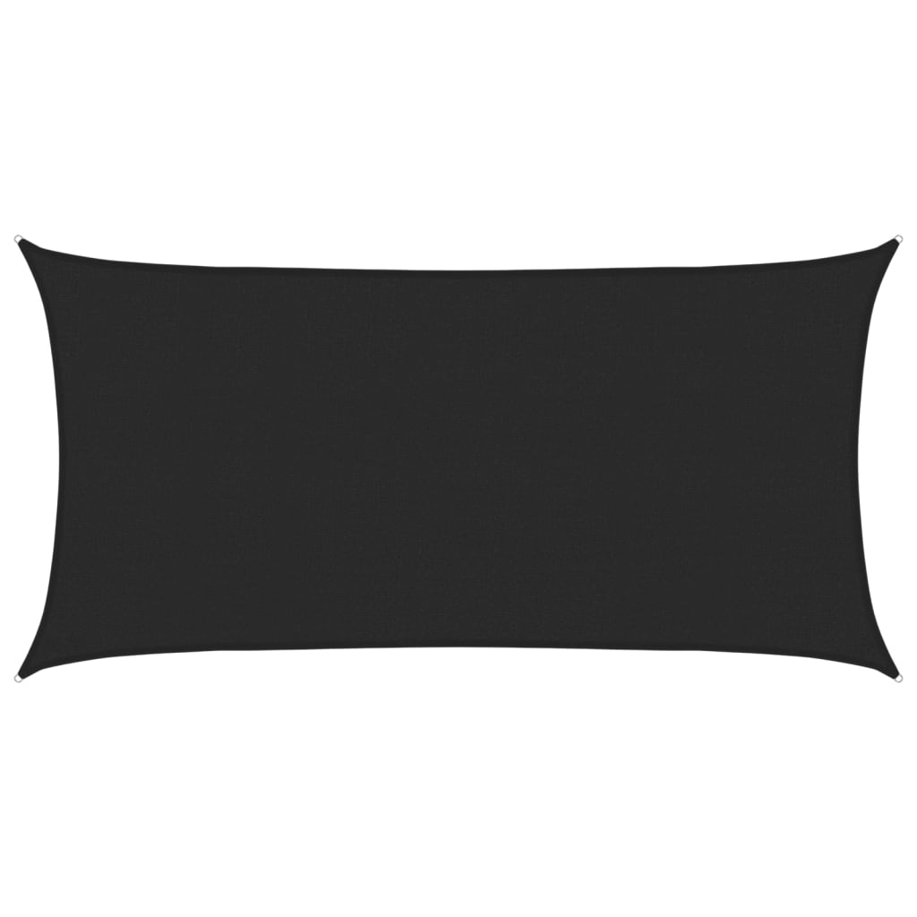 vidaXL Toldo de vela HDPE negro 160 g/m² 2,5x5 m