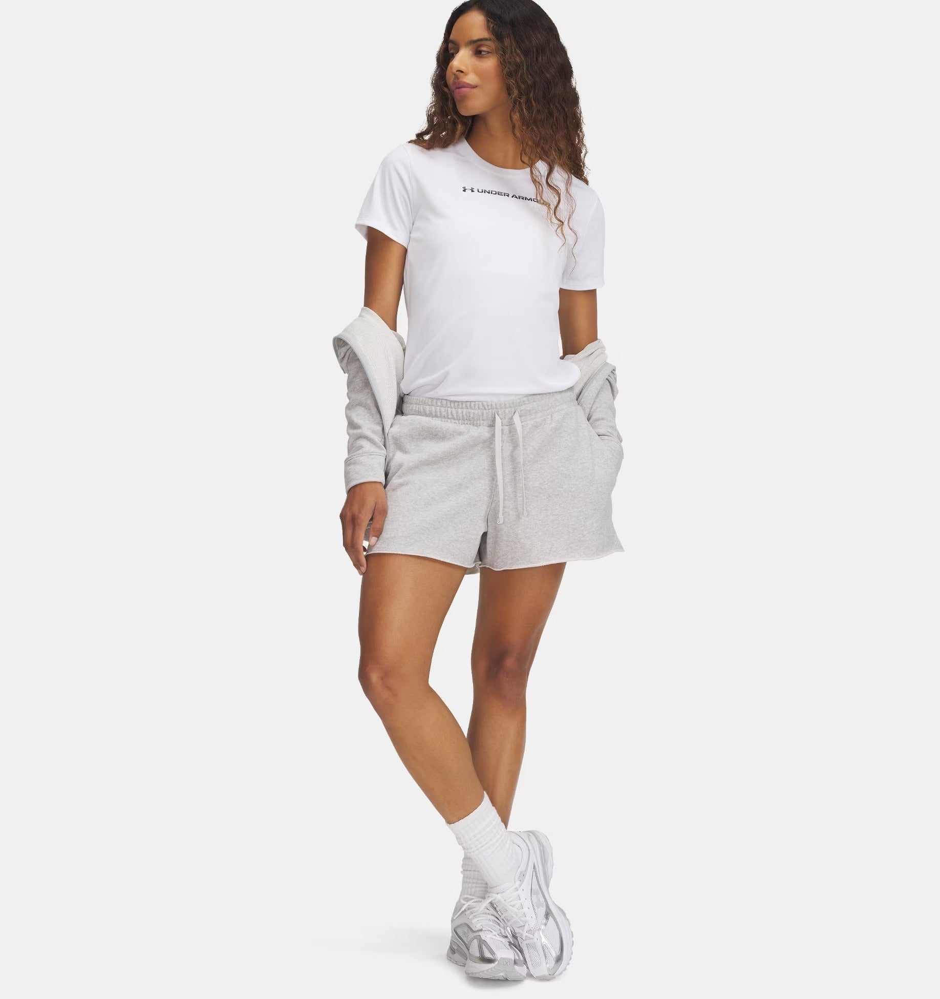 Under Armour - Rival Terry 1389657_011 - Pantalones Cortos - Mujer