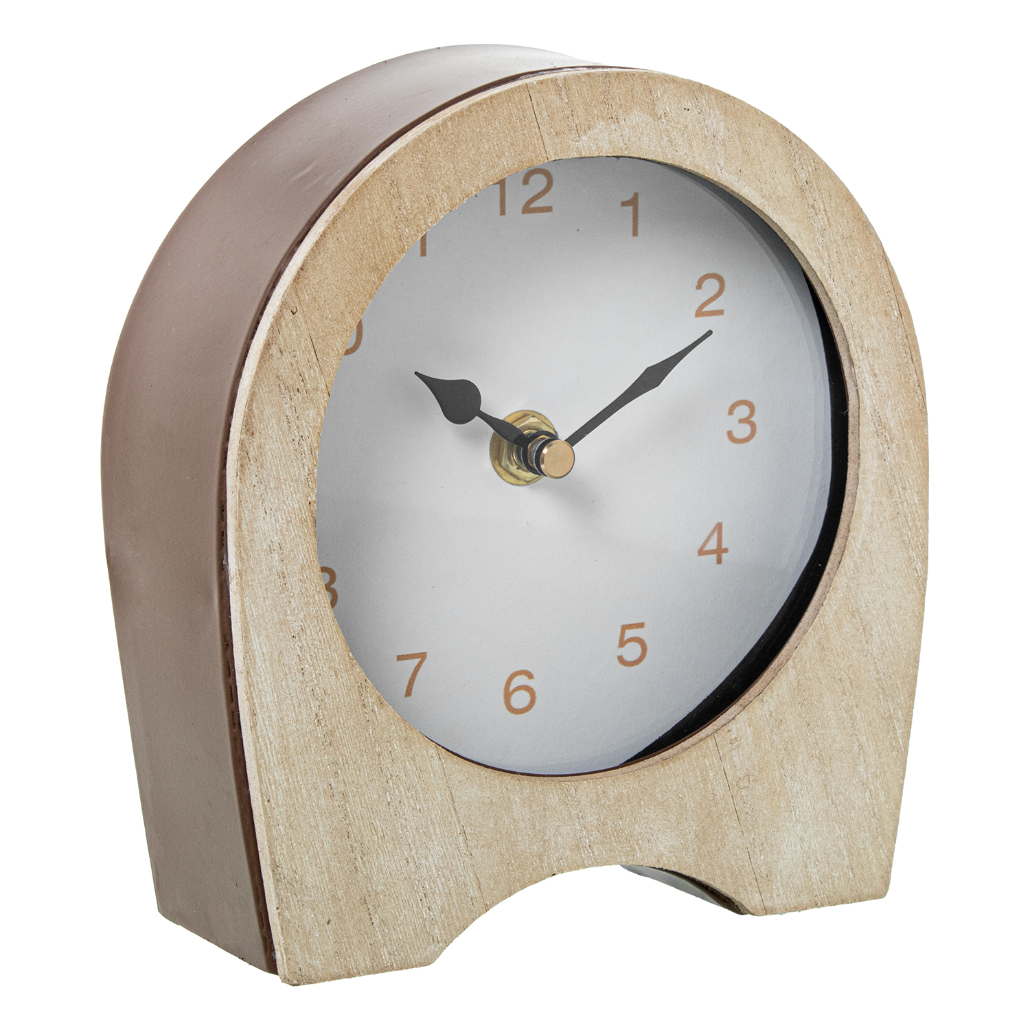 Reloj sobremesa metal, madera 14x5x16cm