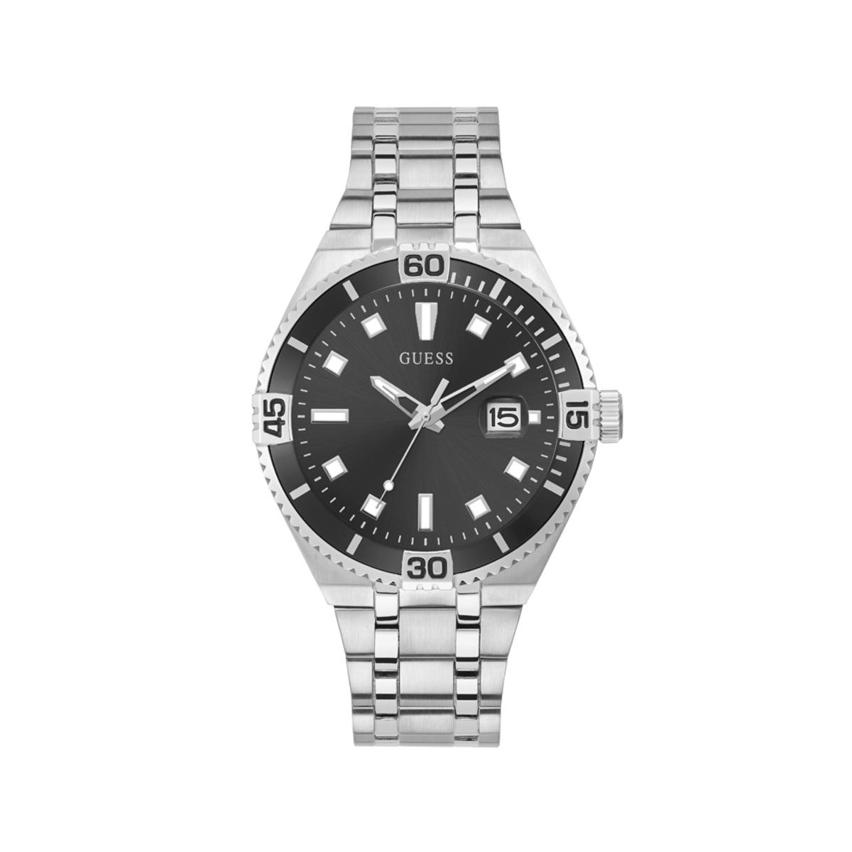 Guess Reloj Hombre Caja De Acero Pulsera Acero De Color Plata Resistente Al Agua 3 Atm Gw0330g1