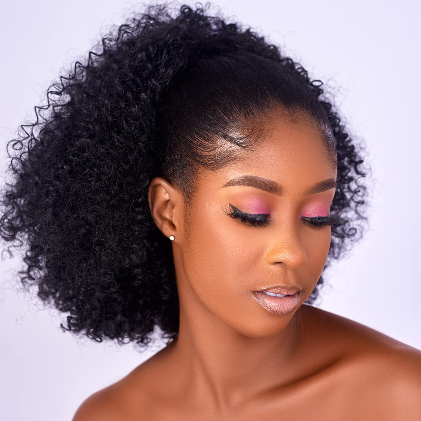 TK Extension De Cola De Caballo Afro Puffs Rizos Pegajosos Para Mujeres Negras Fibra Sintética Corta Rizos Afro Peinado Con Cordón