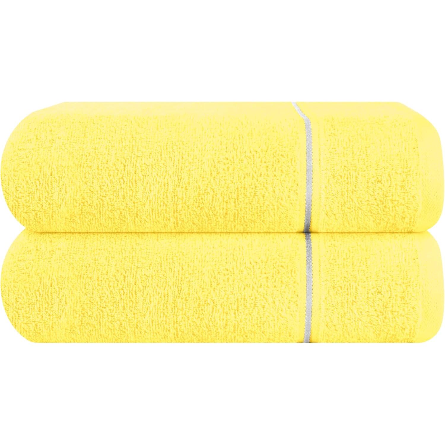 Juego de 2 Toallas de Baño de Algodón de gran tamaño de 28x55 pulgadas, toallas de baño grandes, ultra absorbentes, compactas, de seco y ligero, ideales para Gimnasio, Viajes,